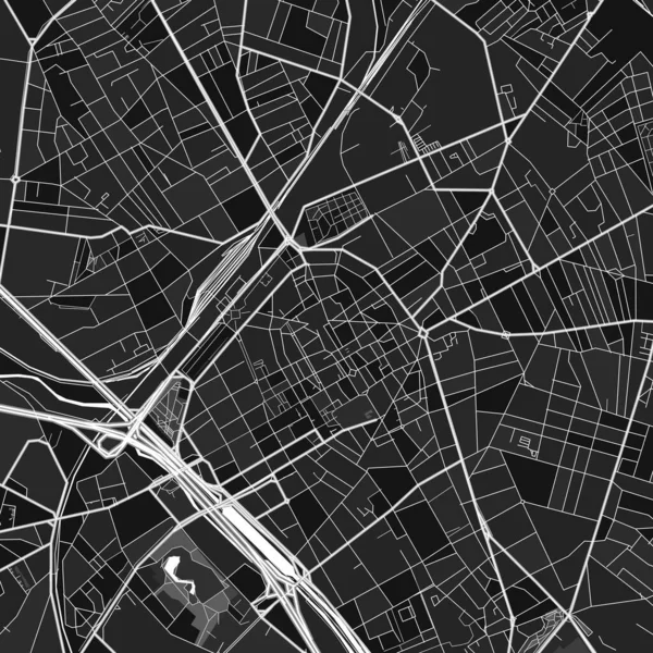 Mapa Arte Vectorial Oscuro Reims Marne Francia Con Grises Finos — Archivo Imágenes Vectoriales