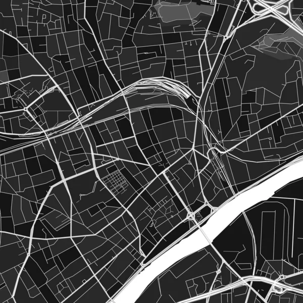 Мапа Темного Векторного Мистецтва Аржантея Вал Уаз Франція Тонкими Сірочками — стоковий вектор