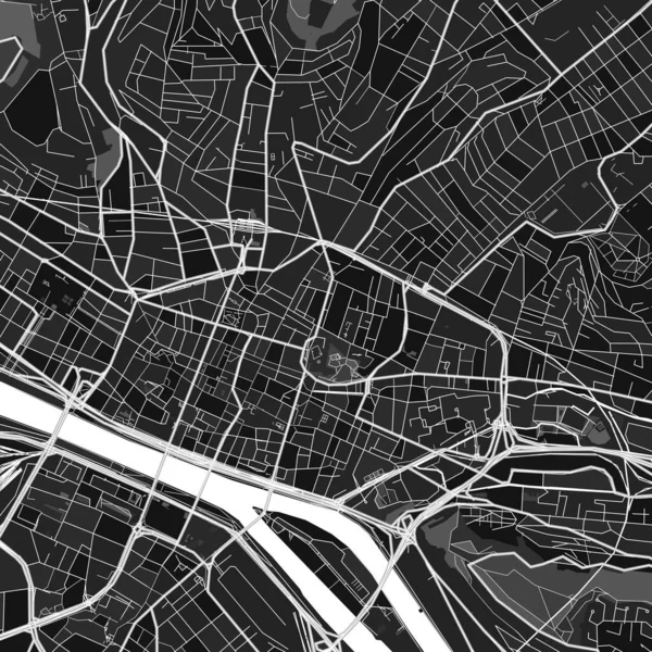 Mapa Arte Vectorial Oscuro Rouen Seine Maritime Francia Con Grises — Archivo Imágenes Vectoriales