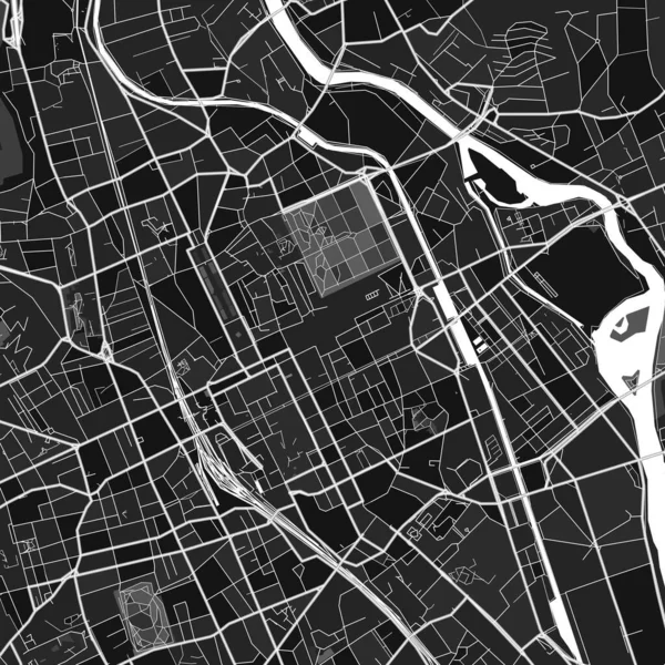 Dark Vector Art Map Nancy Meurthe Moselle France Fine Grays — Archivo Imágenes Vectoriales