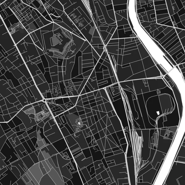 Vitry Sur Seine Karanlık Vektör Sanat Haritası Val Marne Kırsal — Stok Vektör