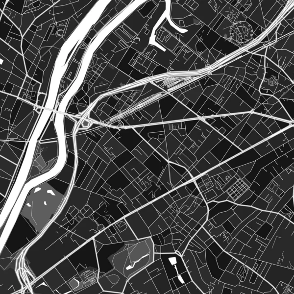 Sötét Vektor Művészeti Térkép Rueil Malmaison Hauts Seine Franciaország Finom — Stock Vector