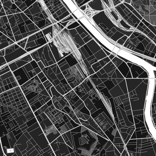 Mapa Arte Vetorial Escura Ivry Sur Seine Val Marne França —  Vetores de Stock