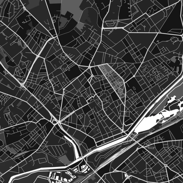 Mapa Arte Vetorial Escura Saint Quentin Aisne França Com Tons —  Vetores de Stock