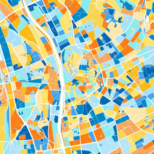 Barevná Umělecká Mapa Štýrska Štýrska Rakousko Jin Blues Pomeranče Odstupňování — Stockový vektor