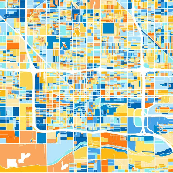 Mapa Arte Colorida Phoenix Arizona Unitedstates Blues Laranges Gradações Cores —  Vetores de Stock