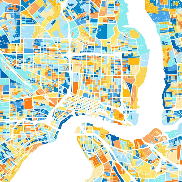 Farbkarte Von Jacksonville Florida Usa Blau Und Orange Die Farbverläufe — Stockvektor