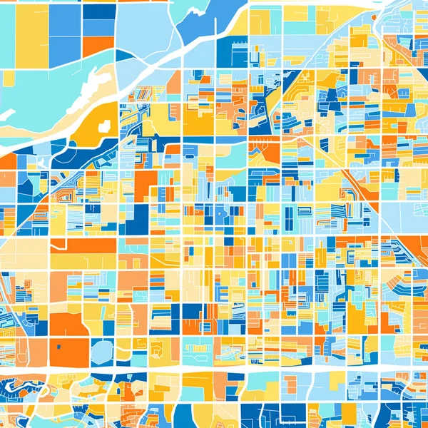 Mapa Sztuki Kolorów Mesa Arizona Stany Zjednoczone Kolorze Niebieskim Pomarańczowym — Wektor stockowy