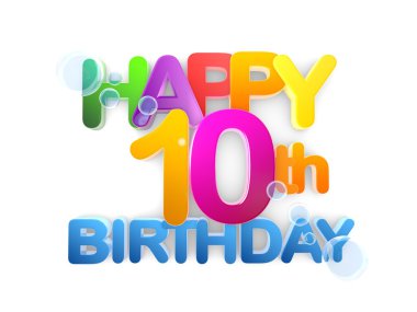 Mutlu 10 doğum günü başlık, ışık