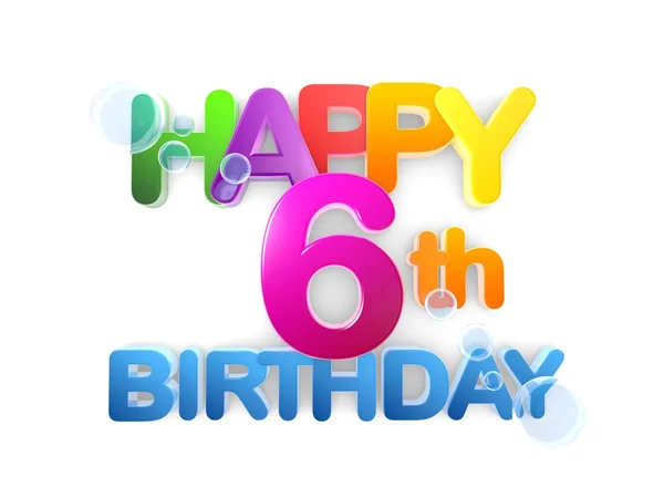 Happy 6th Birthday Title, light — Stock Photo, Image