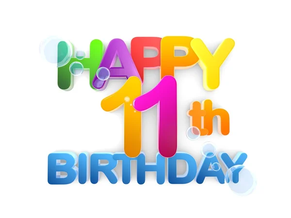 Happy 11th Birthday Title, light — Stock Photo, Image