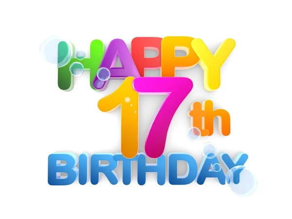 17. Boldog születésnapot cím fény — Stock Fotó