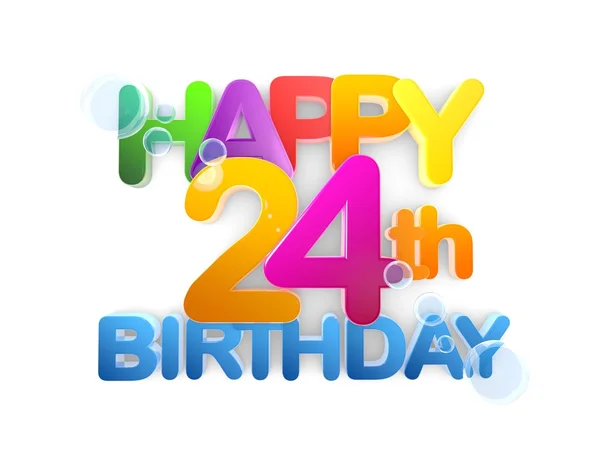 Boldog 24 születésnapja címet, könnyű — Stock Fotó