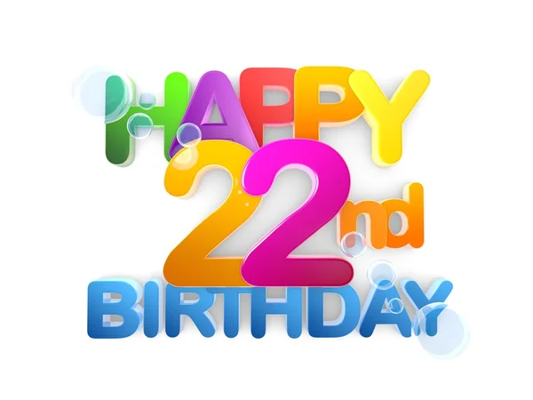 Happy 22 narozeniny titul, lehké — Stock fotografie
