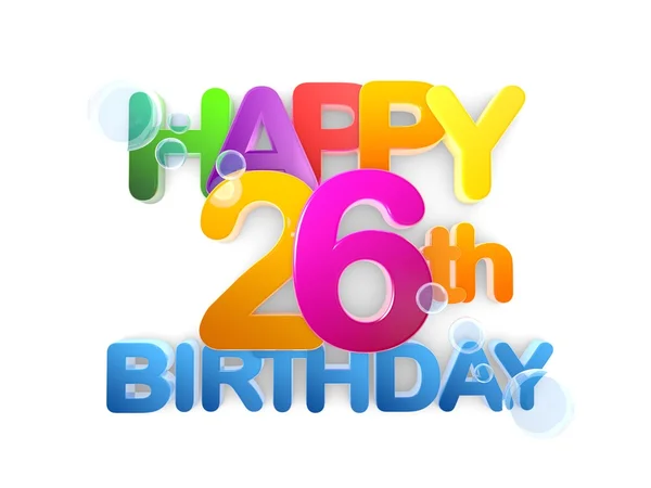 Happy 26th narozeniny titul, lehké — Stock fotografie