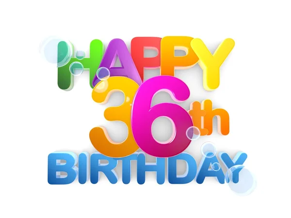 Happy 36 titul, datum narození světlo — Stock fotografie