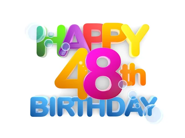 Feliz 48º Título, Luz de cumpleaños —  Fotos de Stock