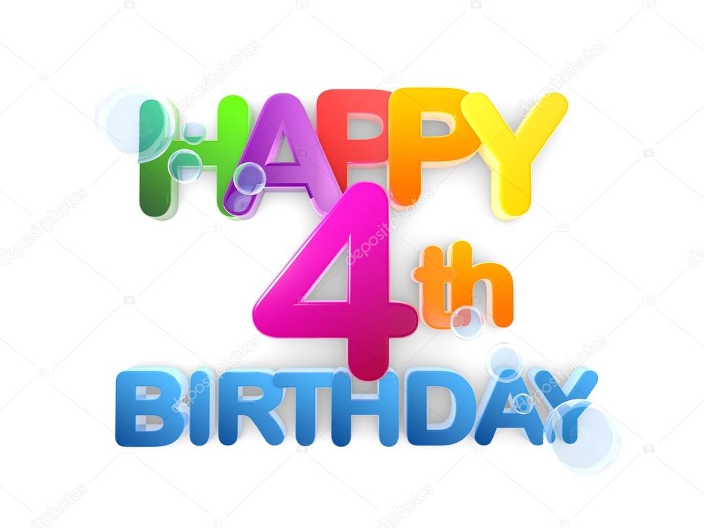 Happy 4th Birthday Title, light Stock Photo by ©mail.hebstreit.com 91262792