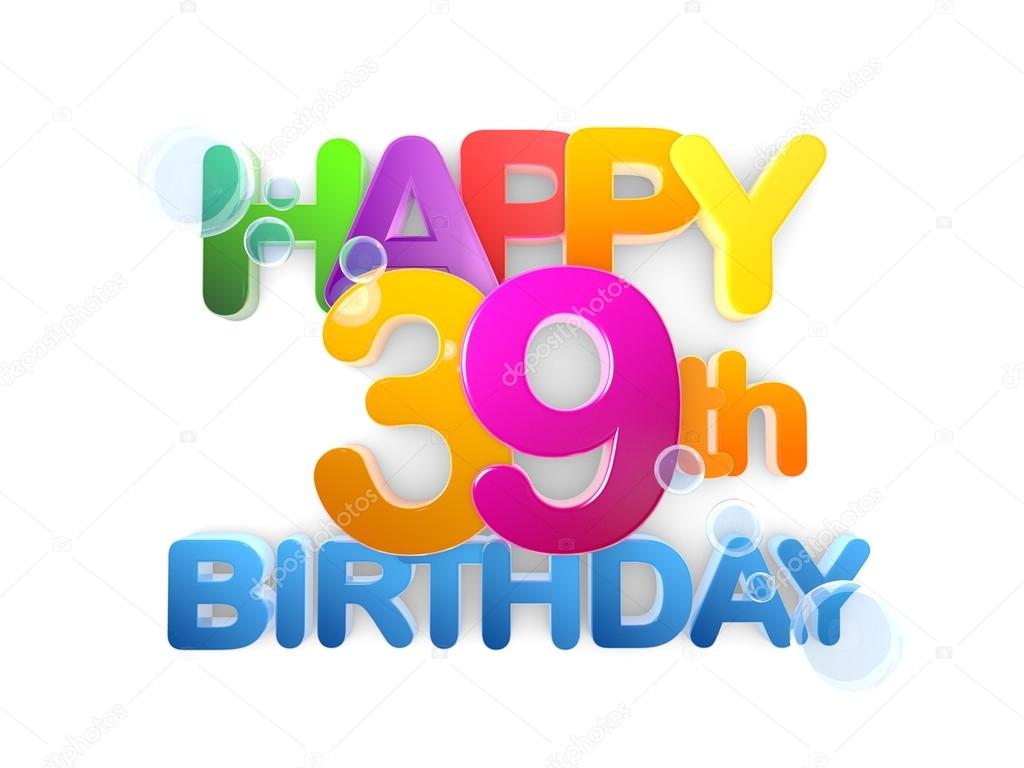 Título 39 feliz, luz de cumpleaños — Foto de Stock