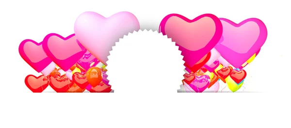 Valentine Card achtergrondshape door de shape met hart — Stockfoto