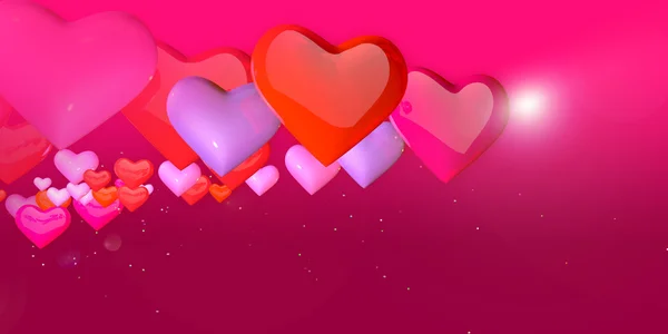 Background Pattern with red hearts — Stock Photo, Image