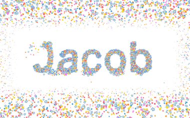 Jacob, çeşitli renkli çiçeklerle kaplı erkek adı