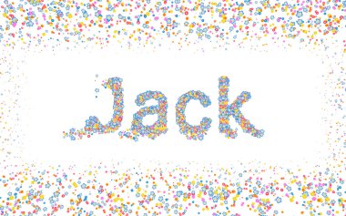 Jack, çeşitli renkli çiçeklerle kaplı erkek adı