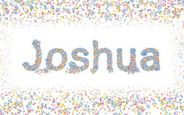 Joshua, çeşitli renkli çiçeklerle kaplı erkek adı