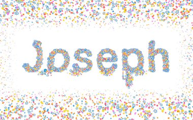 Joseph, çeşitli renkli çiçeklerle kaplı erkek adı