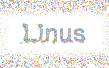 Linus, çeşitli renkli çiçeklerle kaplı erkek adı