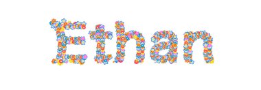 Erkek adı Ethan çiçeklerle dolu.