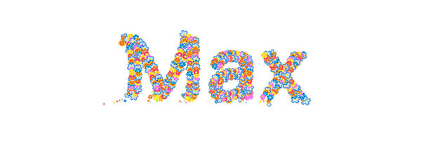 Мужское имя Макс заполнен цветами
