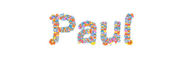 Мужское имя Пол заполнен цветами
