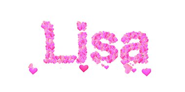 Lisa kadın adı kalpler tip tasarım ile ayarla