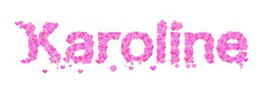 Karoline kadın adı kalpler tip tasarım ile ayarla