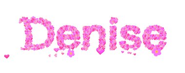 Denise kadın adı kalpler tip tasarım ile ayarla
