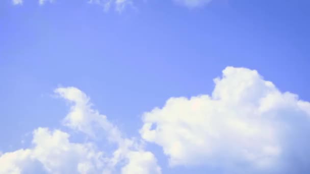 White Clouds Float Blue Sky Natural Background Timelapse — Stock Video