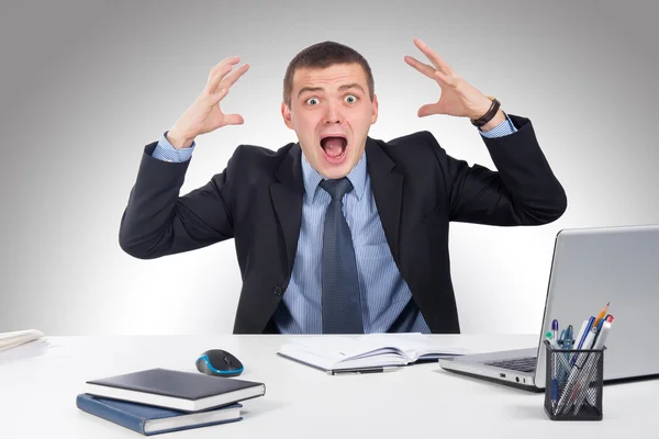 Shocked businessman in panic — Stockfoto