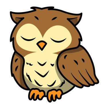 Tatlı Uyuyan Baykuş Çizimi