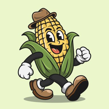 Karikatür Mısır Koçanı Karakteri Yürüyor