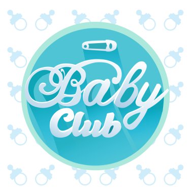 Vektör bebek çocuk daire çerçeve içinde mavi renklerde için Club başlık