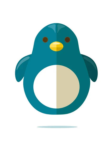 Wektor ładny Pingwin kreskówka niebieski płaski ikona ilustracja — Wektor stockowy