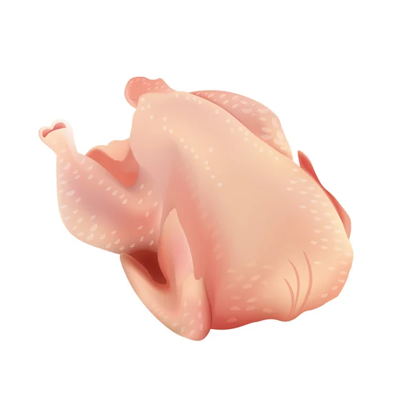 Pollo crudo. Comida cruda. Aislado en el icono de fondo blanco — Vector de stock