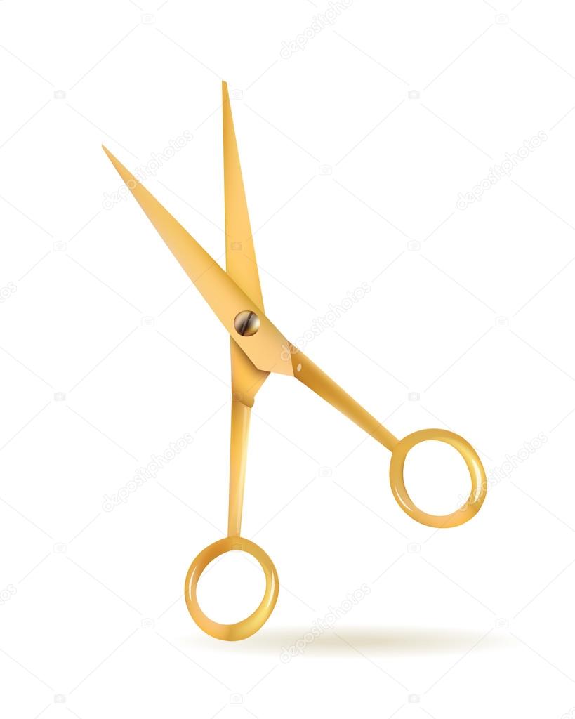 Gold scissors on white background.3D illustration. Stock Photo by ©holmessu  184091104