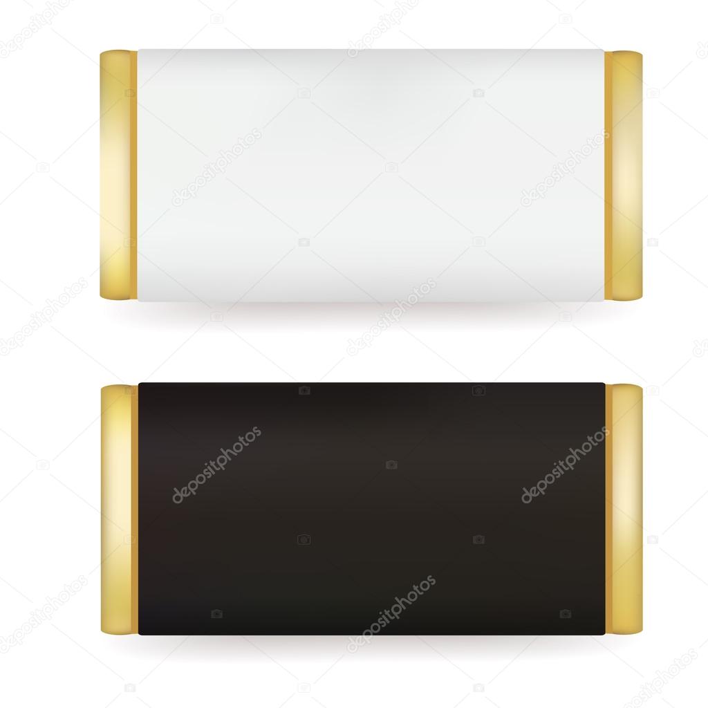 Chocolate bar wrapper gold foil and black paper Vector Image