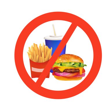 realistic fast food danger isolated illustration