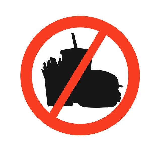 Realistica silhouette fast food pericolo isolato illustrazione — Vettoriale Stock