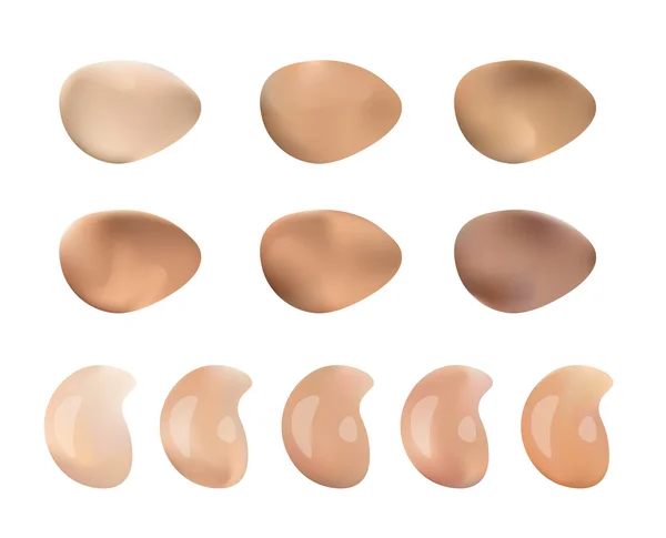Vektor Illustration der Farbtöne Palette für Foundation Make-up. isoliert auf weißem Hintergrund. — Stockvektor