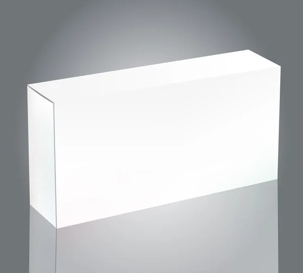 ベクトルの背景に分離された錠剤のブリスター空白の白いパッケージ ボックス。テンプレート パッケージ ボックス デザインのブランディング. — ストックベクタ