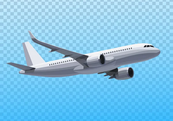 Vector Plano. Concepto de avión. Plano realista sobre el fondo transparente. Modelo de avión. Diseño de vectores . — Vector de stock